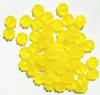 50 9mm Transparent Matte Yellow Daisy Beads